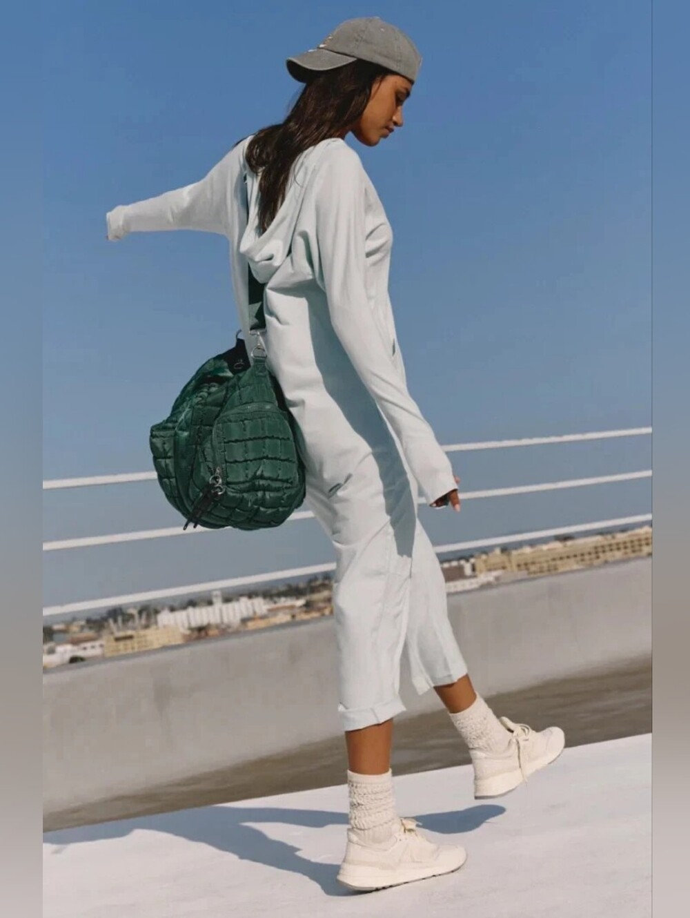 🪷NWT Free People FP Movement Hot Shot Long-Sleeve Onesie In Arctic Snow, M 🌙 - Picture 3 of 4